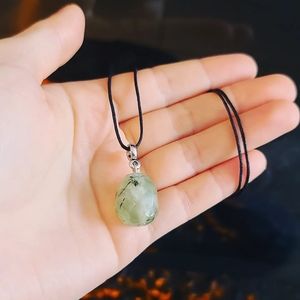 Faceted prehnite Crystal pendant